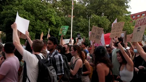 Roe VS Wade Ruling Protest - New York City June 24, 2022 Stock Footage 198475971