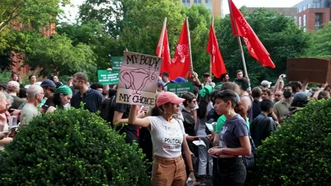 Roe VS Wade Ruling Protest - New York City June 24, 2022 Stock Footage 198476223
