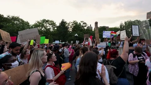 Roe VS Wade Ruling Protest - New York City June 24, 2022 Stock Footage 198476407