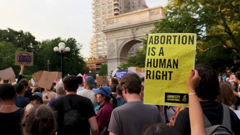 Roe VS Wade Ruling Protest - New York City June 24, 2022 Stock Footage 198476509