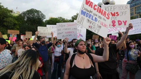 Roe VS Wade Ruling Protest - New York City June 24, 2022 Stock Footage 198476716