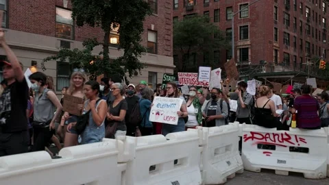 Roe VS Wade Ruling Protest - New York City June 24, 2022 Stock Footage 198477090