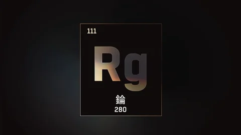 Roentgenium as Element 111 of the Periodic Table 3D illustration on grey 스톡 동영상 126451582