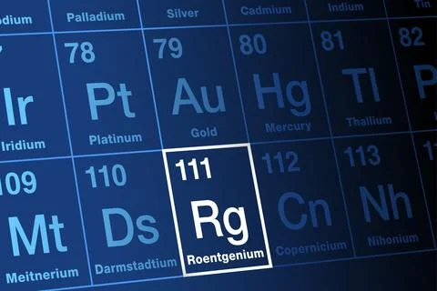 Roentgenium on periodic table of the elements, with element symbol Rg イラスト素材