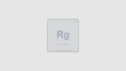 Roentgenium Rg Periodic Table Element Tile Labeled Animation Video Overlay Alpha Stockbeeldmateriaal 339360530