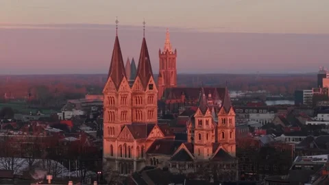 Roermond Skyline at sunset Stock Footage 304177907