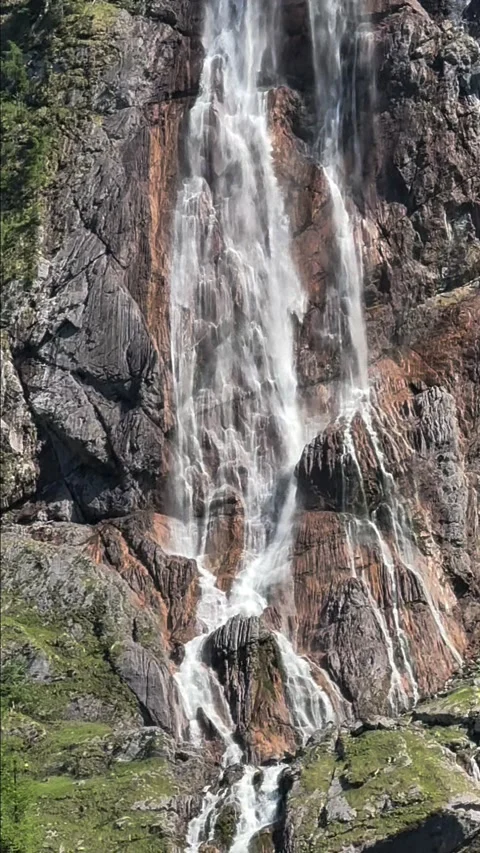 Roethbachfall the highest waterfall in Germany on a rock face 스톡 동영상 341768930