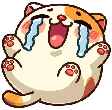 ROFL with Tears Cat Stock Illustration