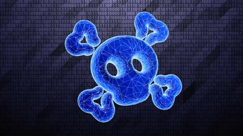 Roger icon in binary cyberspace. Stock Footage 232470032