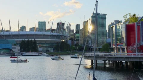 Rogers Arena is a stadium located at the False Creek in Vancouver, BC, May 2021 Stock Footage 154519051