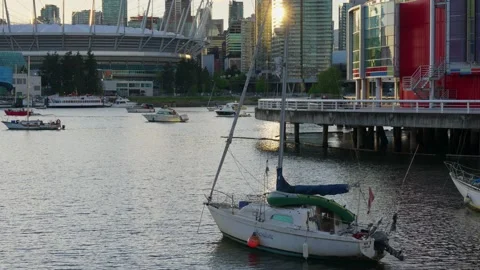 Rogers Arena is a stadium located at the False Creek in Vancouver, BC, May 2021 Stock Footage 154519081