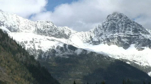 Rogers Pass Mt Range pan right Stock Footage 149834