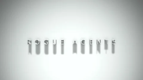 ROGUE AGENTS 3D title animation with shadows on a white background Stock Footage 296771583