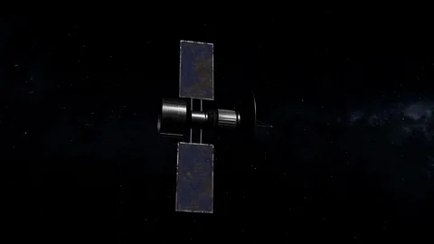 A rogue derelict satellite lost in space. Vídeos de archivo 127042667