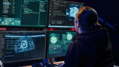 Rogue IT engineer uses AI deep learning to develop zero day exploit Stock Photos