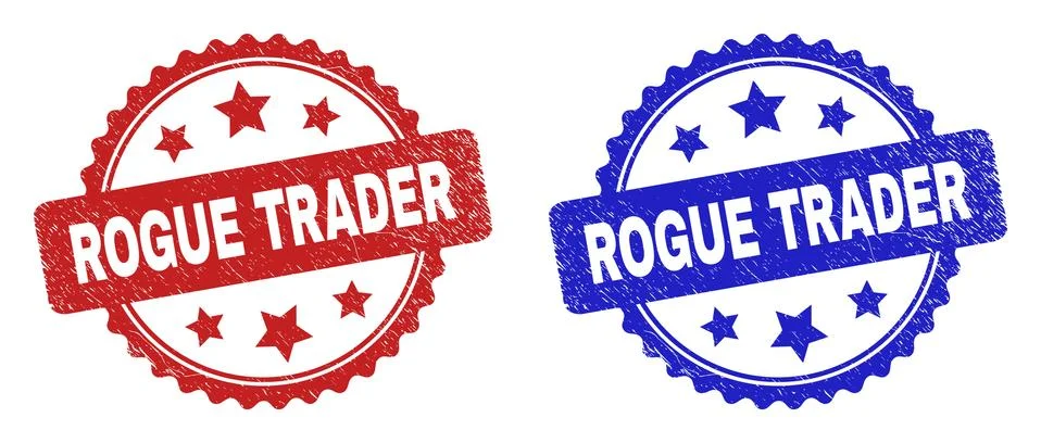 ROGUE TRADER Rosette Seals Using Distress Style Stock Illustration