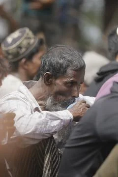 Rohingya immigrant ship stranded in Aceh, Indonesia Stock Photos