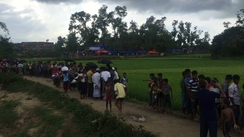 Rohingya refugee camps at Cox Bazar, Bangladesh Stock Footage 93774553