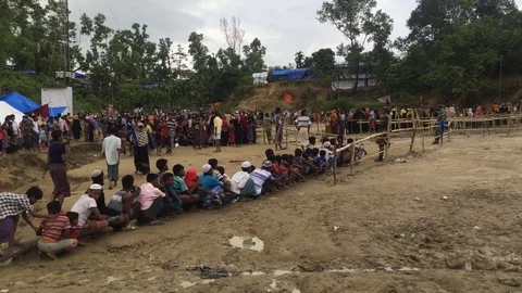 Rohingya refugee camps at Cox Bazar, Bangladesh Stock Footage 93774580