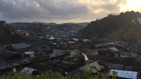 Rohingya refugee camps at Cox Bazar, Bangladesh Stock Footage 93774583