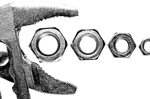 Rohrzange mit muttern Stock Photos