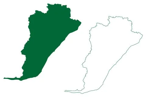 Rohtas district (Bihar State, Patna division, Republic of India) map vector i Stock Illustration