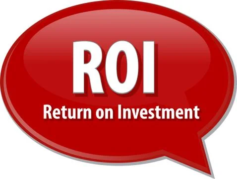 ROI acronym word speech bubble illustration Stock Illustration