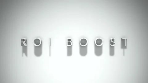 Roi boost 3D title animation with shadows on a white background Stock Footage 297456752