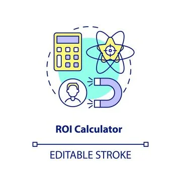 ROI calculator concept icon 스톡 일러스트