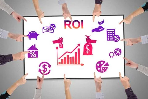 Roi concept on a whiteboard Foto stock