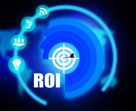 Roi connect concept plan graphic background color Stock Illustration