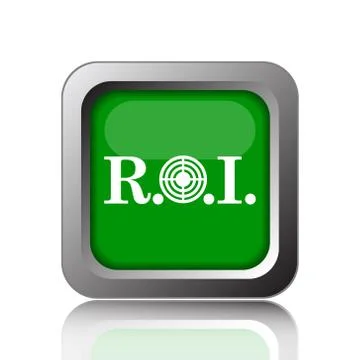 ROI icon. Internet button on black background.. Illustrazione stock