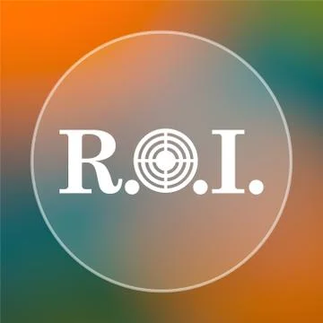 ROI icon. Internet button on colored  background.. Illustrazione stock