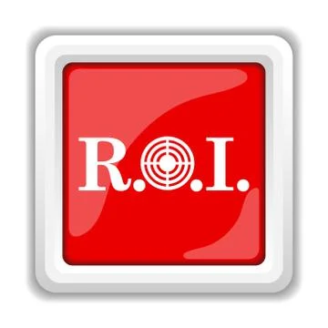 Roi icon. internet button on white background.. Stock Illustration