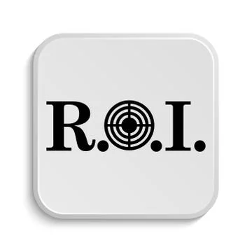 ROI icon. Internet button on white  background.. Illustrazione stock