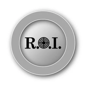 ROI icon. Internet button on white background.. Illustrazione stock