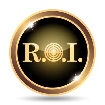 ROI icon. Internet button on white background.. Illustrazione stock