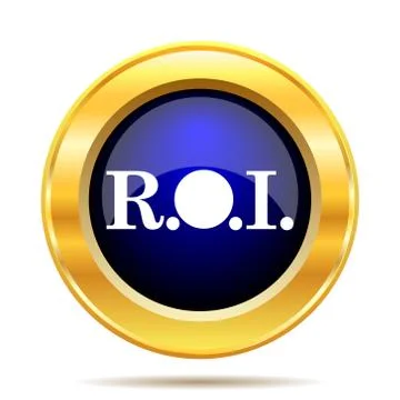 ROI icon. Internet button on white background.. Illustrazione stock