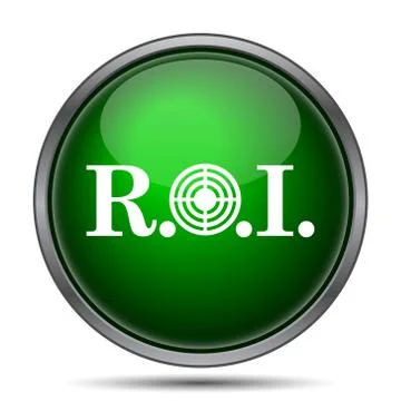 ROI icon. Internet button on white background.. Illustrazione stock