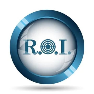 ROI icon. Internet button on white background.. Illustrazione stock