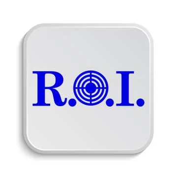 ROI icon. Internet button on white background.. Illustrazione stock