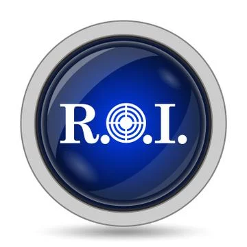ROI icon. Internet button on white background.. Illustrazione stock