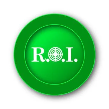 ROI icon. Internet button on white background.. Illustrazione stock