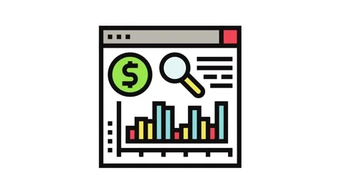 Roi increase color icon animation Stock Footage 326100683