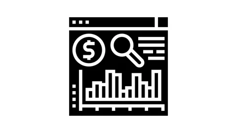 Roi increase glyph icon animation Stock Footage 326158625