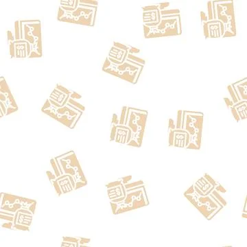 Roi increase glyph vector seamless pattern Stock Illustration