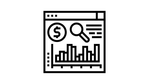 Roi increase line icon animation Stock Footage 326136988