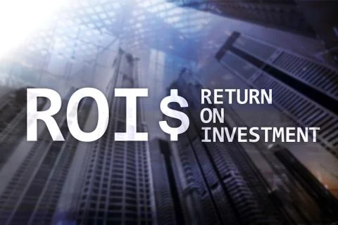 ROI - Return on investment, Financial market and stock trading concept. Stock Photos