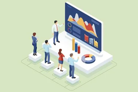 ROI, return on investment performance measure from cost invested and profit Stock Illustration