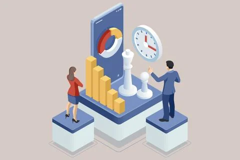 ROI, return on investment performance measure from cost invested and profit Stock Illustration
